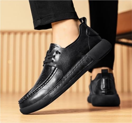 Oxfords Classic Casual Shoes Patent Leather Lace Up Platform Heightening Slip Resistant Low Top Work Office Business Shoes3