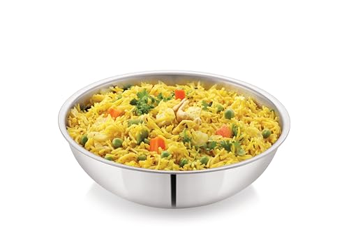 Image of Anjali Tattva Triply Stainless Steel Tasara-3300ml, Aluminium Core, Induction Base, Fast & Even Heating, Perfect for Searing, Frying and Everyday Cooking(TVTTS26)