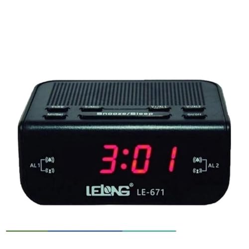 Rádio Relógio Despertador Digital AM/FM, Elétrico para Mesa