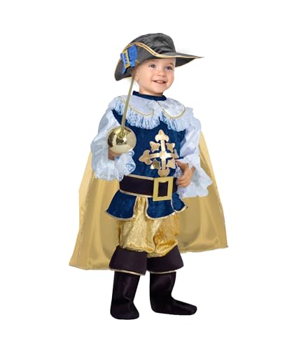 Ciao Moschettiere Costume Baby, Blu/Oro, 3-4 Anni Unisex Kids