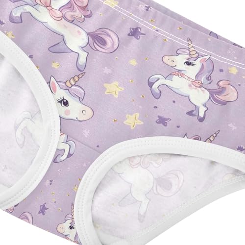ZZKKO Unicorns Bows Cartoon Cute Girls Underwear Toddler Panties for Girls Comfort Brief Size 2-8T3