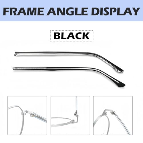 1 Pair Metal Eyeglass Replacement Arm, Eyewear Frame Temple Replacement Universal Sunglasses Arm Legs Replacement for Thin Metal Glasses, Sunglass （Black） - Thumbnail 3