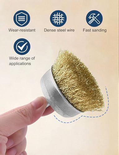 Eleechen 10 Pcs Drill Wire Brush Set, 1/4" Wire Brush for Drill Include Brush Wheel Cup Brush & Tube Brush, Wire Wheel Brush Attachment Wire Brushes for Rust Removal Cleaning Stripping & Abrasive - Image 6