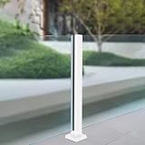balaustra vetro Ringhiera In Acciaio Inox E Vetro Con Superficie Quadrata, Palo Per Recinzione In Vetro Bianco Per Balaustra, Scale, Balcone, Piscina, Pannelli In Vetro Moderni(Mid Post,H 56 inch (140