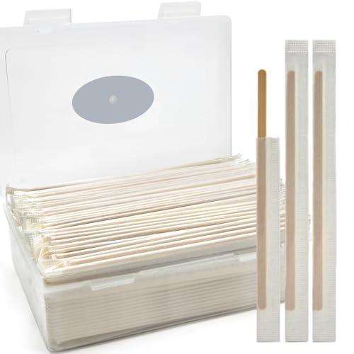 200Pcs Bamboo Coffee Stirrers Individually Wrapped 5.5Coffee Stir Sticks