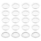 PATIKIL 60 Mm Presa D'Aria Circolare Soffitto, 20 Pcs Griglia Rotonda In Acciaio Inox Doppio Pannello Fori Ventilazione Per Cucina Armadi Scarpiera Mobili Bagno, Bianco