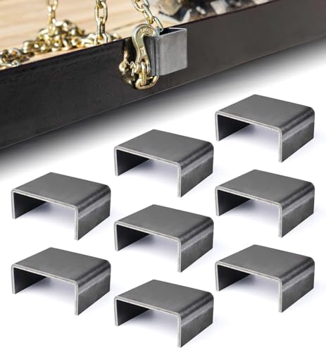 Aupar Heavy Duty Steel Weld On Stake Pockets for Trailer & Truck | Trailer Stake Pockets Fit Standard 2x4 Stakes | 8 Pack