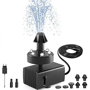 SZMP AD106L Verstellbarer Vogelbad Springbrunnen mit LED