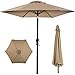 Best Choice Products 10ft Outdoor Steel Market Backyard Garden Patio Umbrella w/ Crank, Easy Push Button Tilt, 6 Ribs, Table Compatible - Tan