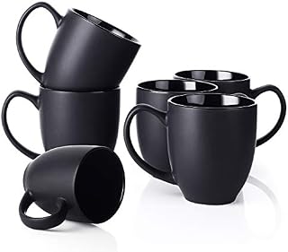 DOWAN Coffee Mug Set, 16 OZ Coffee Mug Set of 6, Coffee Mugs with Large Handles for Men, Women, Ceramic Mug for Coffee Tea Cocoa, Easy to Clean & Hold, Mug for Christmas, New Year, Birthday, Party