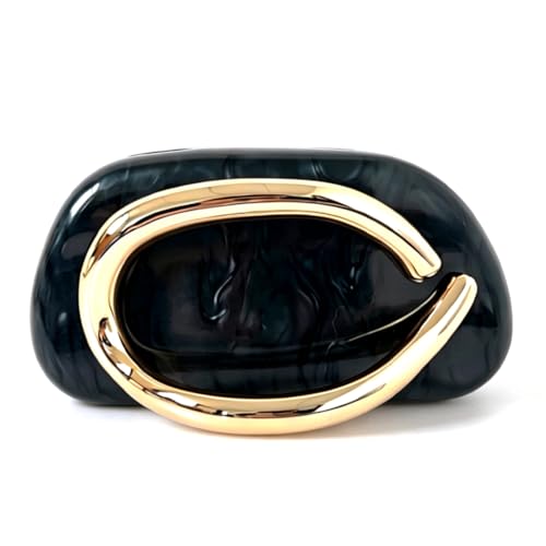 Image of Acrylic Clutch Purse for Women Classic Round Acrylic Evening Handbag Vintage Metal Handlebars Bag for Wedding Party Prom