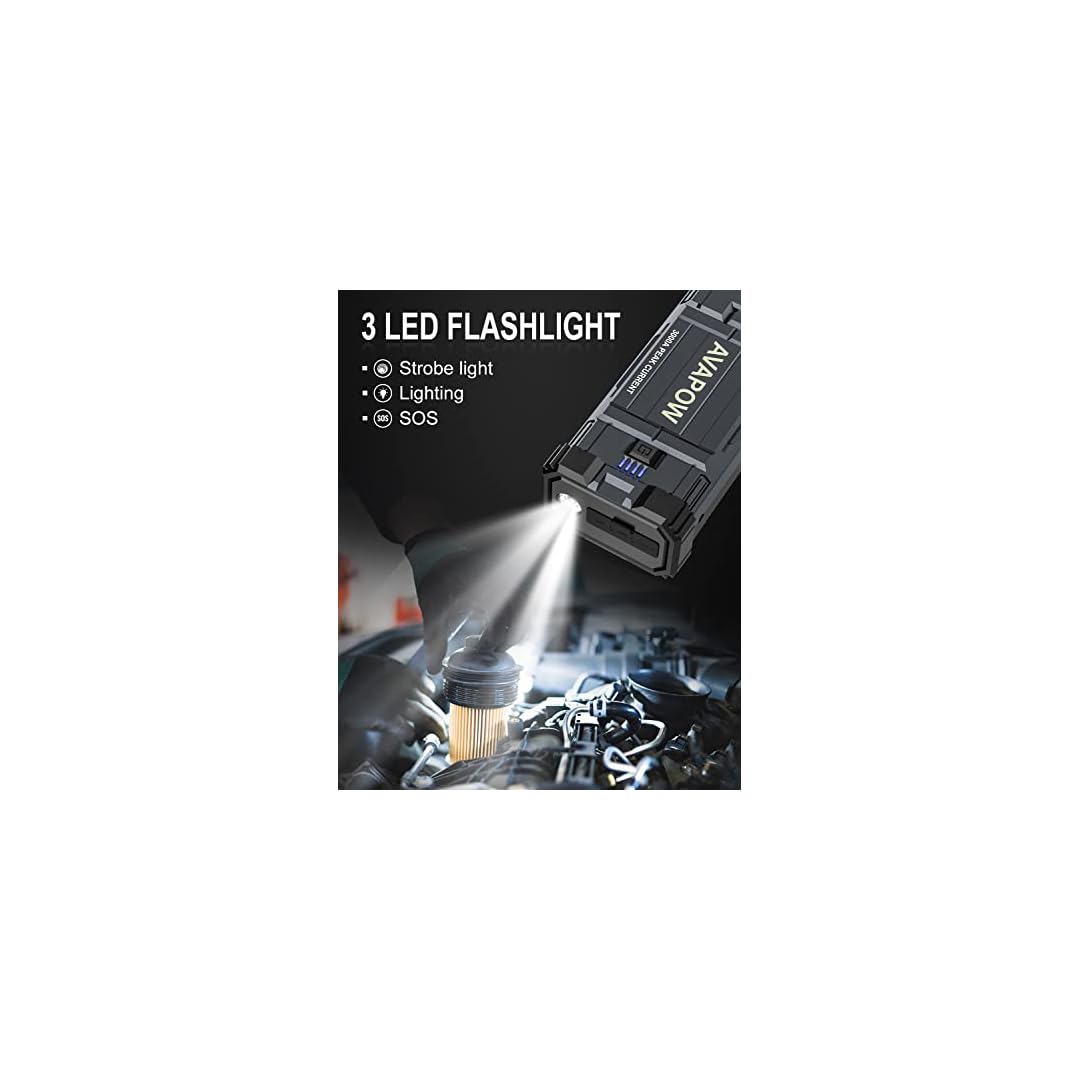 AVAPOW Car Battery Jump Starter 3000A Peak 23800mAh,Portable Jumpstart Starters for Up to 8L Gas 8L Diesel Engine with…