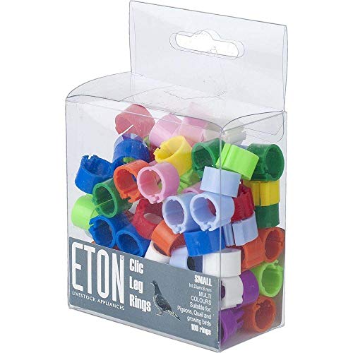 Eton Assorted Clic Leg Rings 8mm Chicken/Ducks/Geese 100 Pieces
