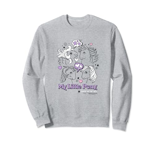 Sweatshirt My Little Pony vintage des années 80 avec motifs imprimés néon