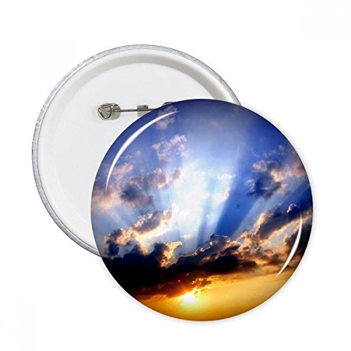 Badge bouton nuages bleu orange idée cadeau décoration textile 5pcs