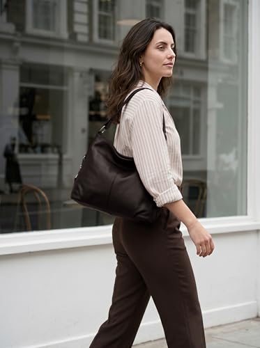 Image of YALUXE Women's Real Leather Shoulder Bags Hobo Handbag Purse Crossbody Bag