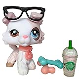 Judylovelps lps New Custom Collie Ice Cream OOAK Collie Dog Different Eyes Collie with lps Accessories Glasses Drinks