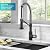 KRAUS Bolden 2-in-1 Commercial Style Pull Down Single Handle Water Filter Kitchen Faucet for Reverse Osmosis or Water Filtration System in Spot-Free Stainless Steel/Matte Black, KFF-1610SFSMB
