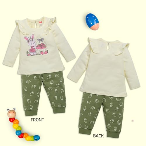 Image of LuvLap Baby Girls 100% Cotton Full Sleeve Top & Pyjama Sets, Pack Of 02