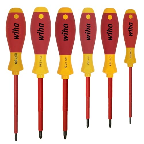 sopomarkt24 Schraubendreher Set VDE 6-teilig Made in Germany | PH, PZ, Schlitz | Isoliert bis 1000V AC | Soft Finish Griff | Chrom-Vanadium-Molybdän Stahl | Elektriker Werkzeug