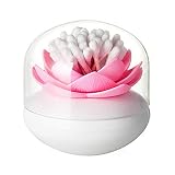 MaxS Lotus Cotton Swab Holder Small Toothpicks Q-Tips Storage Organizer Canister Jar for Swabs Cosme