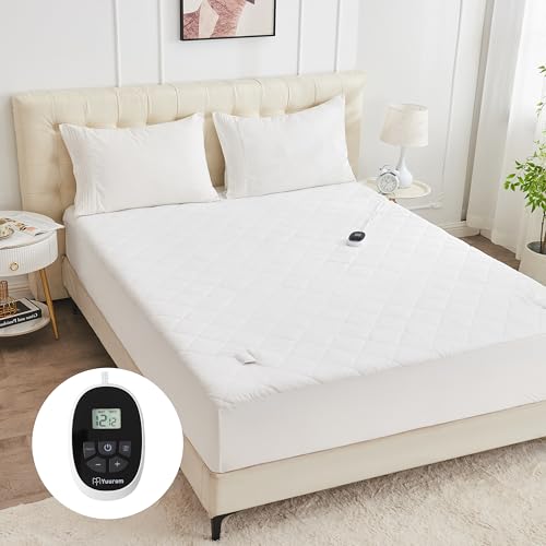Yuurom Heated Mattress Pad Twin XL 39"×80", Bed Warmer with Memory&Preheat Functions, Electric Mattress Pad Single Control 12 Heat Settings 12-Hour Auto Off Extra Long Cord Fits 18-24" Deep Pocket