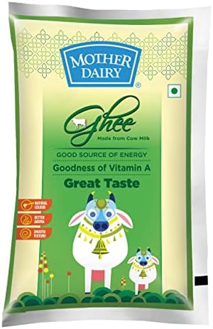 Mother Dairy Cow Ghee Pouch, 1L (902/901 / 900 g) weight may vary