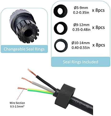 Screwless Waterproof IP68 Junction Box - Quick Fixing Cable Connector for Outdoor External use, 0.5mm2(22AWG) to 2.5mm2(14AWG) Wire Range Power Cord Electric Wire, 4 pin or 5 pins Cables (Pack of 4)