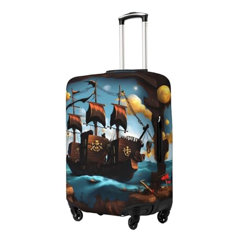 Luggage Suitcase Cover Protector, Printed Cartoon pirate ship Luggage Covers for Suitcase, Baggage Covers Fits 18-32 Inch Luggage2