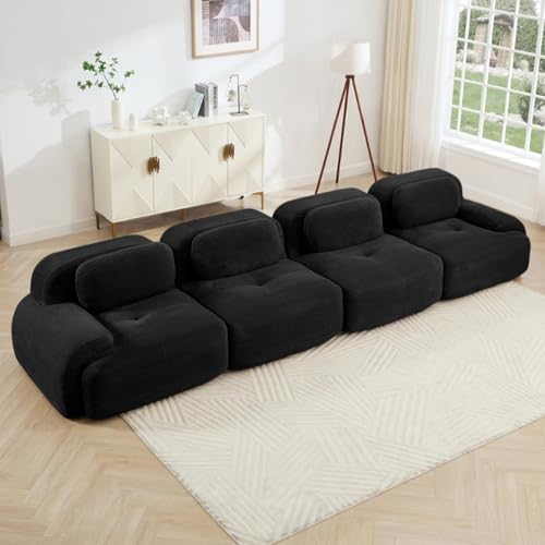 Image of Corduroy Modular Sectional Sofa, Oversized Cloud Couches for Living Room