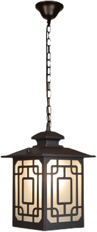 Hanging Lights, Modern Chandelier Metal Iron Glass Pendant Light Outdoor Waterproof Balcony Farmhouse Ceiling Hanging [Energy Class A+]