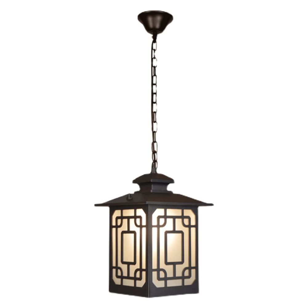 WEYIMVTO Outdoor Pendant Lights, Modern Chandelier Metal Iron Glass Pendant Light Outdoor Waterproof