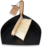 ENA Living Bamboo Dust Pan and Brush Set, Eco-Labelled Dustpan and Brush, Perfect For Household Cleaning, Sturdy and Effective Dust Pan, Bamboo Sweeping Brush, Stylish Brush and Pan Set - Image 1