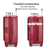 Super Solu Reisekoffer XL 28 Zoll Erweiterbar Frontöffnung TSA Rot – Ansicht 7