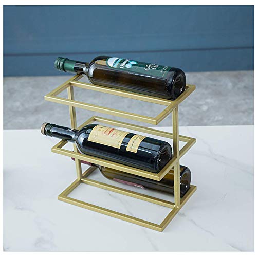 Étagère de décoration de table dorée et porte-bouteilles - 4