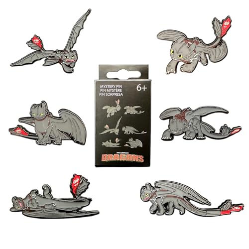 Loungefly - Dreamworks - How To Train Your Dragon - Toothless - Enamel Pin - Styles Vary - 1 Of 6 - How To Train Your Dragon - Blind Box - Pins de Esmalte - Broche Coleccionable - para Mochilas