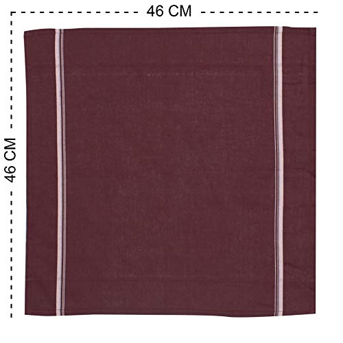 Caruso Italy Men's Premium 100% Pure Cotton Handkerchief Colored Border - (46x46 cm)