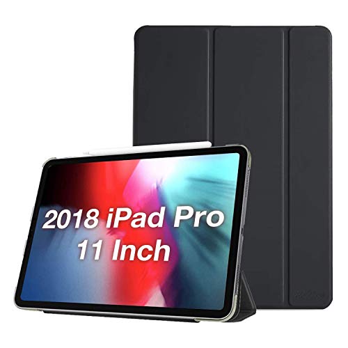 ProCase Custodia per iPad Pro 11 2018 [Supporto Apple Pencil Charging], Smart Cover Slim Leggera Magnetic con Cover Traslucida Smerigliata, Auto Svegliati/Sonno per iPad Pro 11 Pollici 2018–Nero