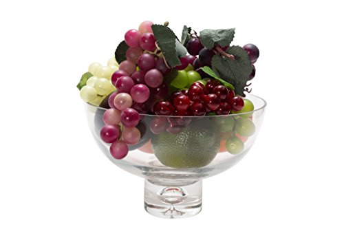 Flower Glass Vase Decorative Centerpiece For Home Or Wedding By Royal Imports - Fruit Bowl Short Stem 8" Round, 5" Tall #TOP2
