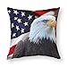 Produktbild NIBABA Kissenbezüge, 1 Stück, amerikanische USA-Flagge, Wilder Weißkopfseeadler, dekorative Kissenbezüge, 40 x 40 cm, weiches Polyester, quadratisch