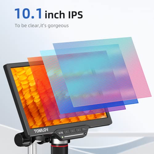 Tomlov Dm202 Max Digital Microscope 1300X, Hdmi Lcd Microscope With Screen, Bottom Transmitted Light,25Mp Soldering Microscope With Lights Video Microscope View Entire Coin,Pc/Tv Compatible, 32Gb #TOP1