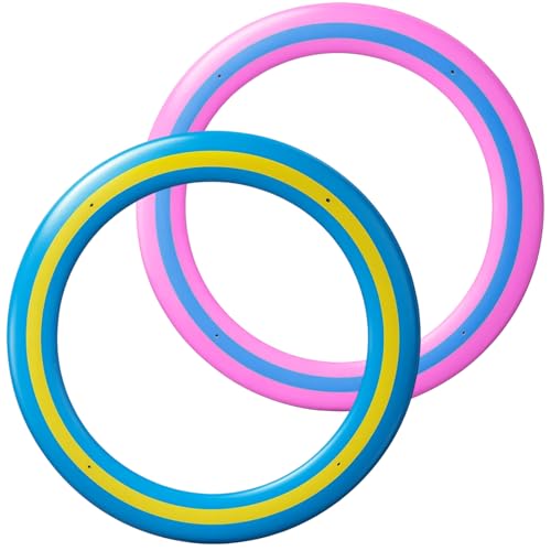 QminTouyzs Frisbee Dog Toy 2-Pack Flying Disc for Dogs Durable Dog Frisbee Indestructible Fun Boomerang Frisbee for Outdoor Play