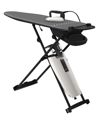 Laurastar Smart D Système de Repassage Avec Fer Professionnel Générateur Vapeur et Table Active Température Unique, Roulettes, Réservoir Amovible