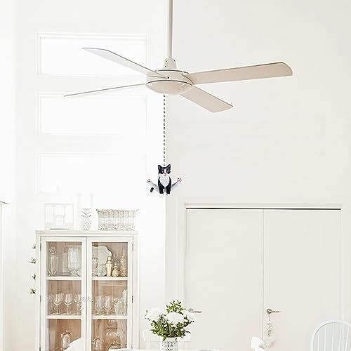 Image of Cat Ceiling Fan Pull Chain,Cute Realistic Gym Cat Fan String Pulls Charm Extension Decorative,12in 3mm Diameter Beaded Fan Light Pull Chains Extender Ornaments with Connector for Kids Room