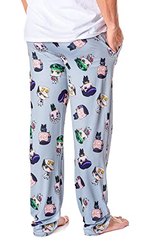 Jojo's Bizarre Adventure Men's Diamond Is Unbreakable Chibi Character Adult Lounge Pajama Pants2