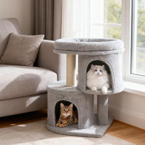Árbol para gatos Tangkula pequeño 26 pulg interior gris miniatura 3