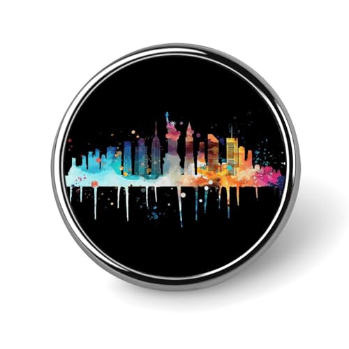 Pines de acuarela de la ciudad de Dallas Evans1nism alfileres esmaltados antipérdida para mochilas