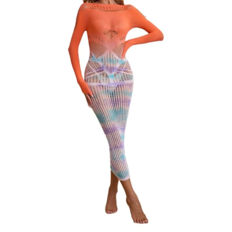 Image of GirlFriend Lingerie Lovely Deep V Neck Teddy Babydoll Mesh Nightwear for Women Mesh Badydoll Fishnets Dresses See Through Gown Lingerie Chemise Bodysuit One Piece Transparent