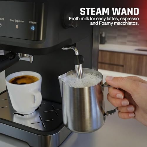 Image of DOMESTICA Brewcraft Pro 2.0 Espresso Coffee Maker Machine for Home | 20 Bar Professional Pressure with Smart Touch Screen | Fastbrew Tech, Milk Frother, Steam Wand for Espresso, Cappuccino, Latte
