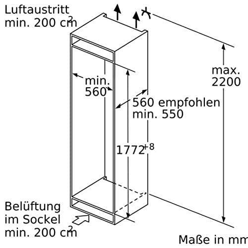Einbaukühlschrank Siemens KI82LADE0 iQ500 mit Gefrierfach